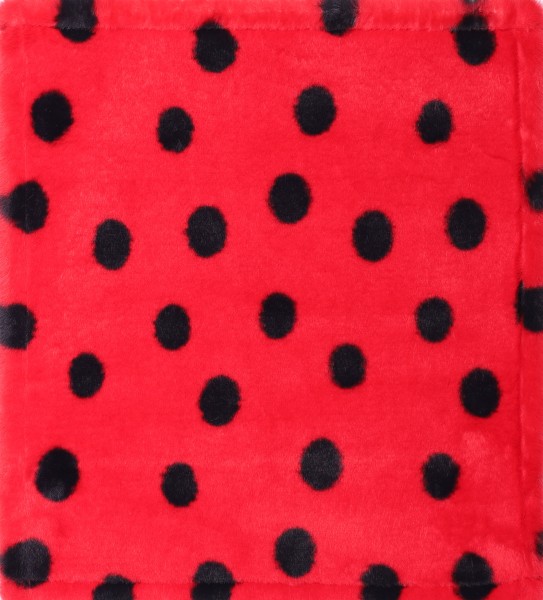 Exchangeable lid for bag/rucksack - Fur ladybug - red/black - size M
