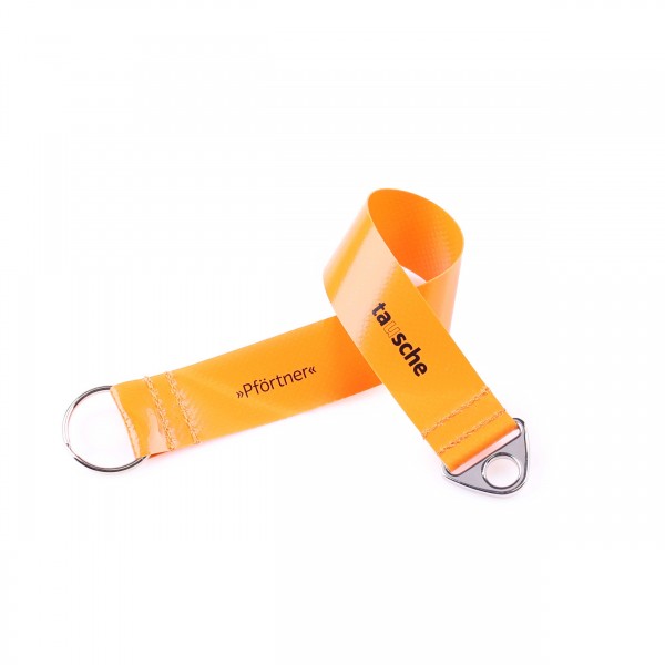 Lanyard made of orange truck tarpaulin to connect with the tausche bag