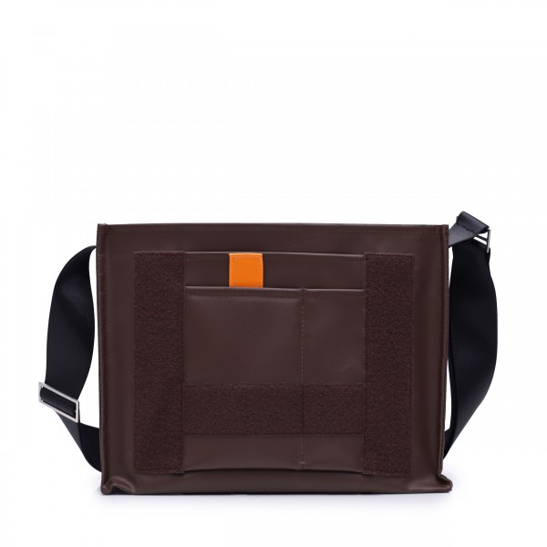 shoulder bag - customizable - truck tarpaulin - "dawdler" - brown - 1
