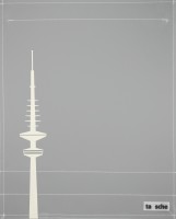Deckel L - Hamburg Fernsehturm grau/elfenbein