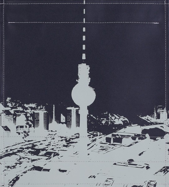 Wechseldeckel für Tasche - Stadtsilhouette Berlin - grau - Größe M