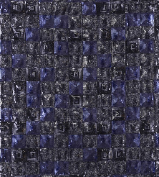 Wechseldeckel für Tasche - Paillette Pfau - schwarz/blau - Größe M