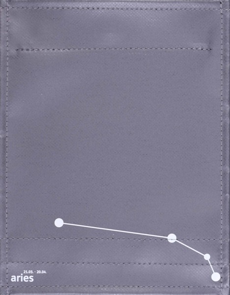 Wechseldeckel für Handtasche/Rucksack - Widder (aries) - anthrazit/Selbstleuchtfarbe - Größe S