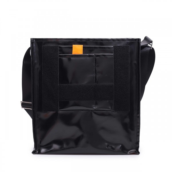 shoulder bag - with interchangeable flap - tarpaulin - »Diplomatin« (diplomat) - black - 1
