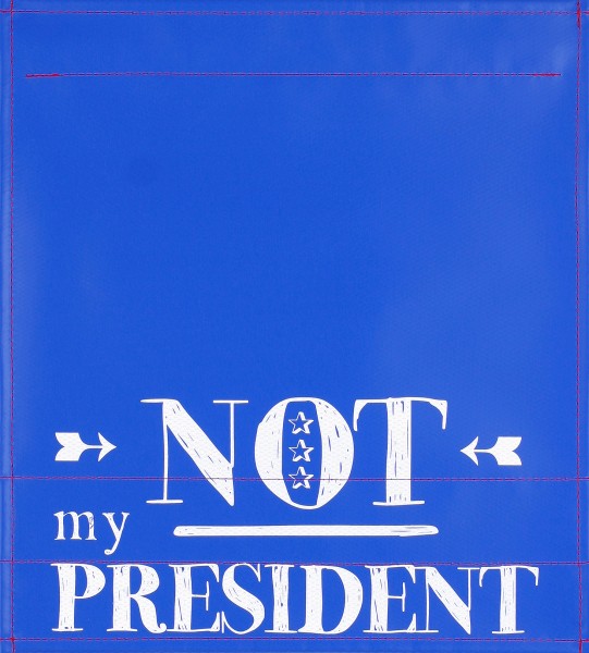 Wechseldeckel für Tasche - Not my President - blau/weiß - Größe M
