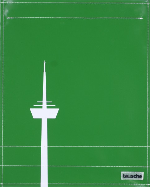 Wechseldeckel für Umhängeasche - Köln Fernsehturm - grün - Größe L