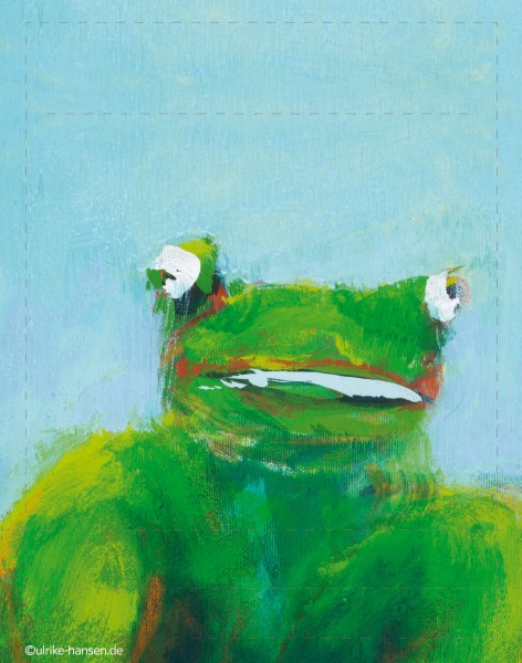 Wechseldeckel für Tasche - Frosch - grün/Gemälde - Größe S