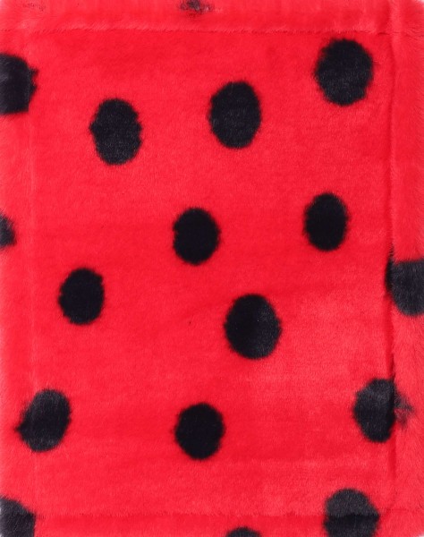 Interchangeable lid for bag / backpack - Fur ladybug - red/black - size S