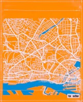 Deckel L - Stadtplan Hamburg orange/weiß