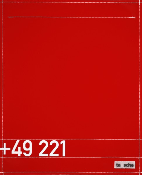Wechselklappe für Umhängetasche - Vorwahl Köln - rot/weiß - Größe L