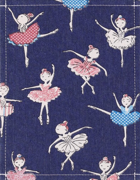 Wechselklappe für Tasche - Jeans Ballerina - blau/pink/weiß - Größe S