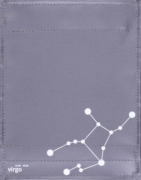 Wechseldeckel für Handtasche/Rucksack - Jungfrau (virgo) - anthrazit/Selbstleuchtfarbe - Größe S